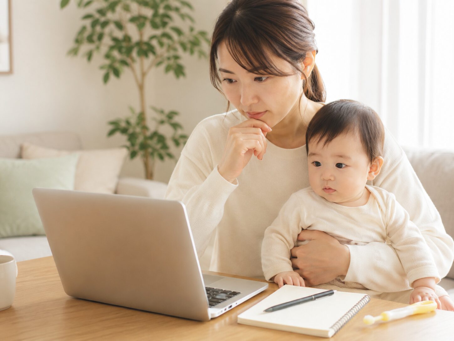 赤ちゃんの歯を守るために自宅でできるケアのイメージ